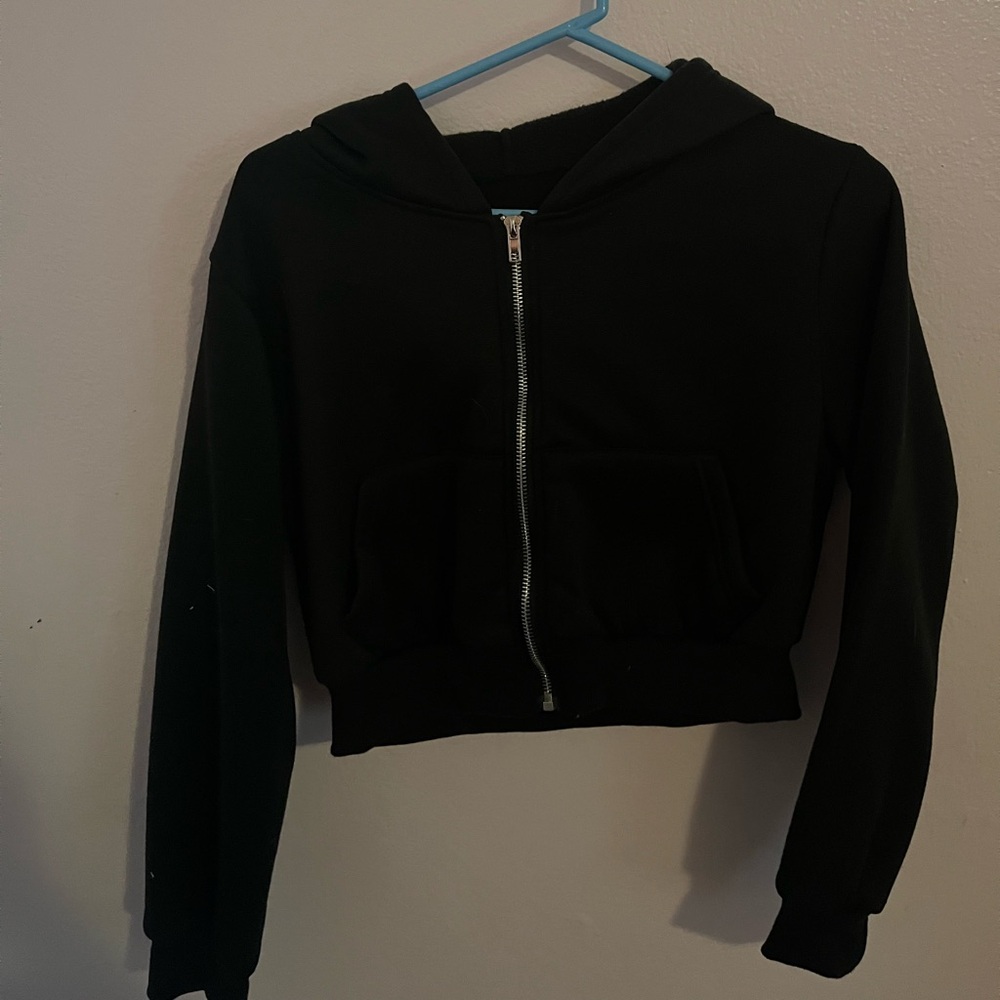 Black SHEIN Zip-Up Hoodie